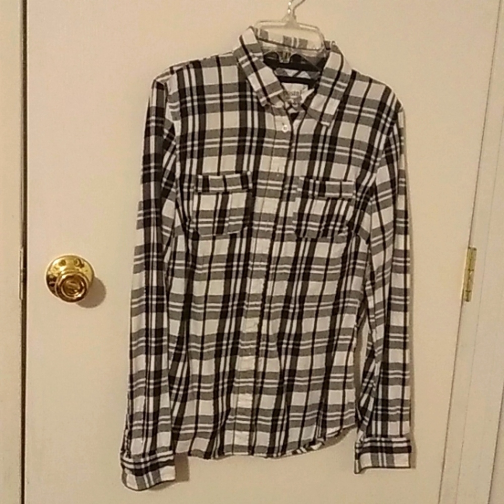 Black plaid shirt